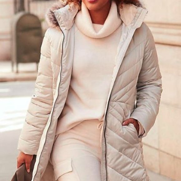 lands end women's insulated cozy fleece lined primaloft coat